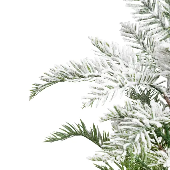 Northlight Heavily Flocked Pine in Burlap Base Christmas Tree - 17.75" - Unlit Green {5}