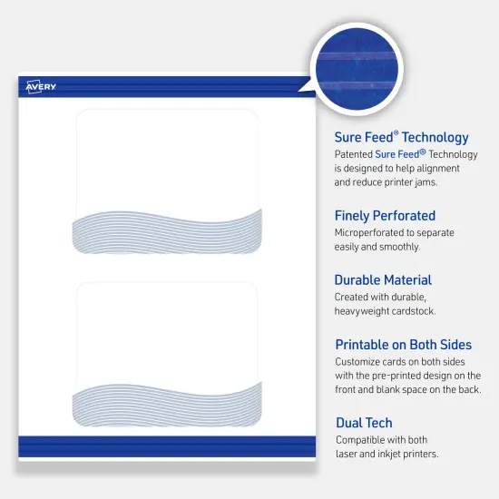 Avery Printable Rectangle Postcards with Sure Feed Technology, Pre-Printed Colorful Design, Matte White, 4" x 6", Laser & Inkjet Compatible, 20 Total, Great for Branding, Marketing, and Events {3}