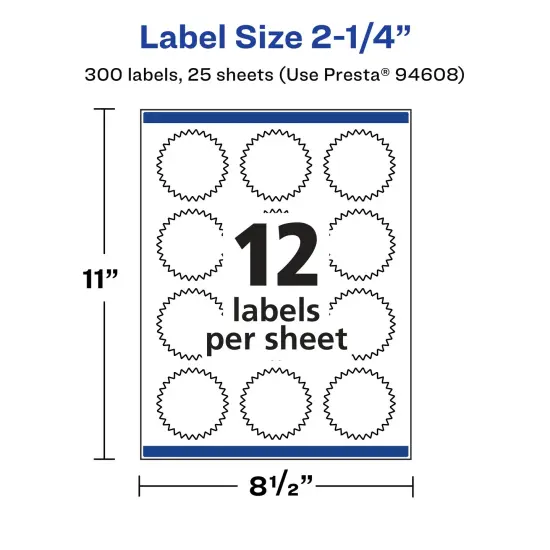 Avery Glossy Clear Starburst Labels with Sure Feed, 2.25" {5}