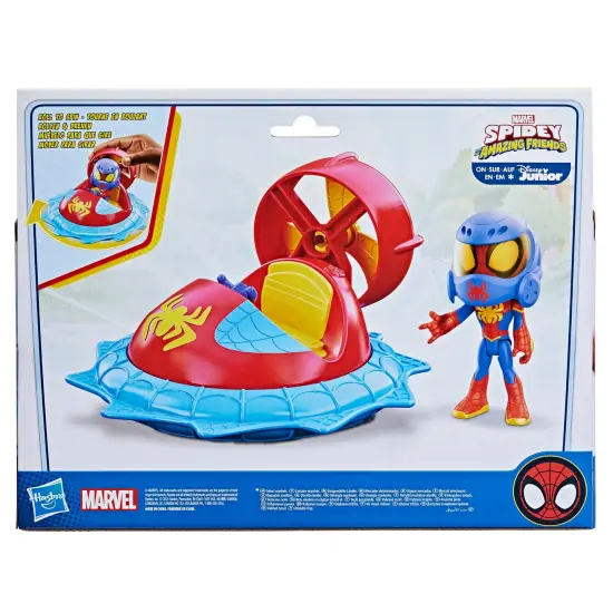Marvel Spidey and His Amazing Friends Web-Spinners Spidey with Hover Spinner, Car Playset with Vehicle, 4-Inch Scale Action Figure and Accessory, Toy Cars for Kids 3 and Up {6}