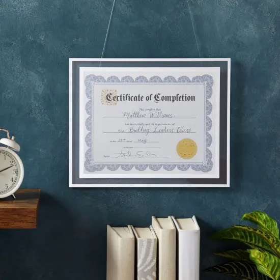 4 Pack 8.5x11 Glass Certificate Frames with Stand for Documents, Diplomas Awards, for Tabletop, Hanging {2}