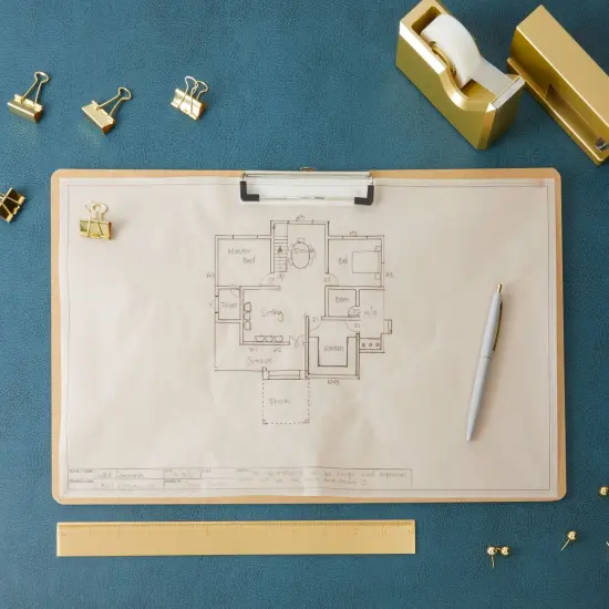 4-Pack Extra Large Clipboard, Horizontal Wooden Lap Boards, Wood Clip Board with Low Profile Clip for Drawing, Sketching, and Art Supplies, Landscape Layout, 3mm Thickness 11.5 x 17.4 Inches Brown {2}
