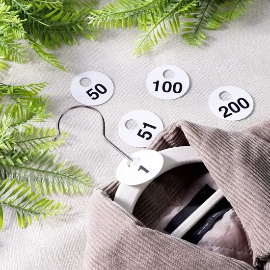 2 Sets of Round Numbered Tags 1-300, Double-Sided Plastic Coat Check Tickets (1.7 In, 600 Pieces Total) {2}