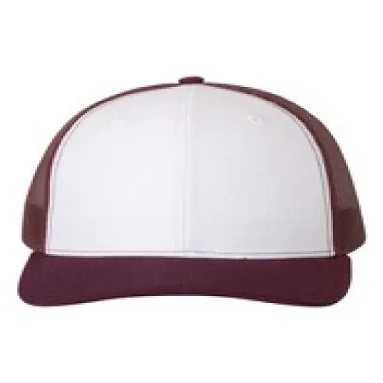 Richardson&reg; Snapback Trucker Cap White/ Maroon {1}