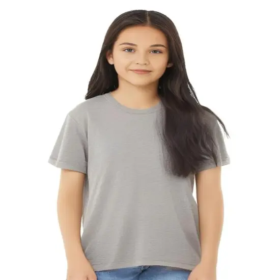 BELLA + CANVAS&reg; Triblend Crew Neck Short Sleeve Tee Shirt For Youth - 3413Y Athletic grey trible {1}