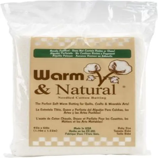 Warm Company Batting 2322 Warm & Natural Cotton Batting-Crib Size 45 {1}