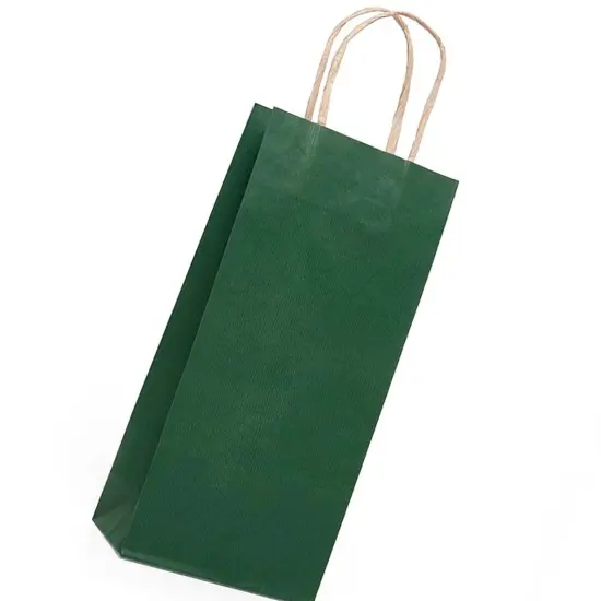 Deluxe Twisted Handle Paper Wine Bag 6" x 3 1/4" x 13" {3}