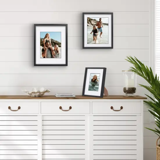 Americanflat Set of 3 Picture Frames - Includes 8x10, 10x12, 11x14 Frames - Use as 5x7 and 8x10 Frames with Included Mat - Black Picture Frames with Deep, High-Quality Molding and Shatter-Resistant Glass {4}