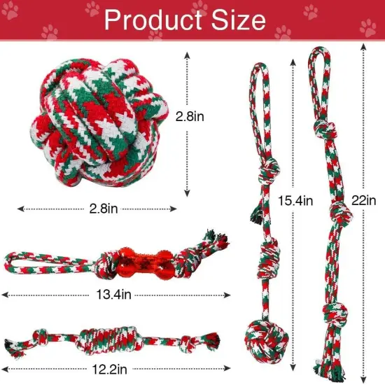 Christmas Dog Rope Toys &ndash; 5-Pack for Tough Chewers {3}