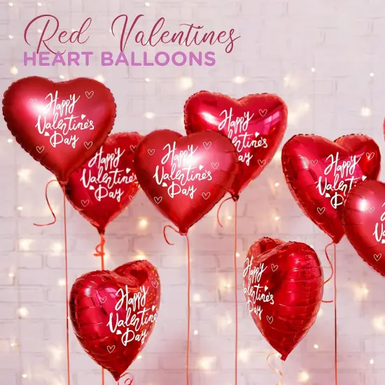 4E's Novelty 30 Pcs Heart Shaped Balloons 18"" for Valentine's Day Decor {2}