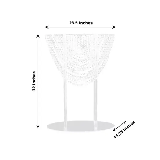 Clear 32 in Acrylic Flower DISPLAY STAND Crystal Chandelier Centerpiece Party {1}