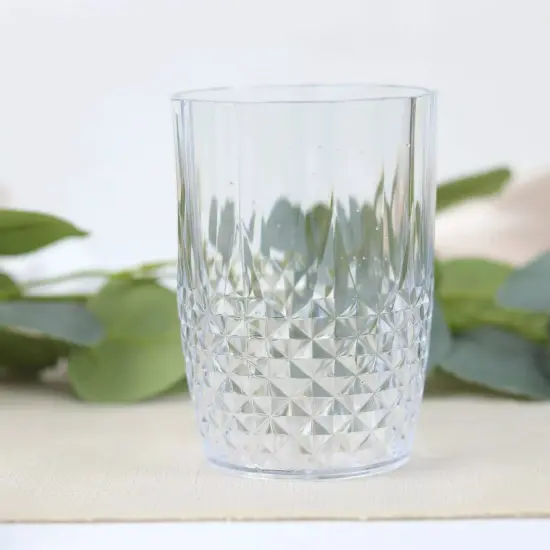 6 Crystal Clear 16 oz Plastic Disposable DRINKING GLASSES Party Events {1}