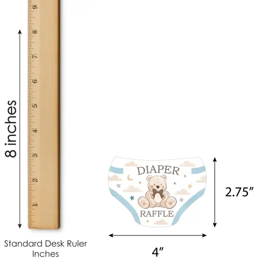Big Dot of Happiness We Can Bearly Wait - Diaper Shaped Raffle Ticket Inserts - Teddy Bear Baby Shower Activities - Diaper Raffle Game - Set of 24 {4}