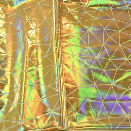 Geometric Mirror Stretch Spandex 58/60" Wide Dance Fabric Gold {7}