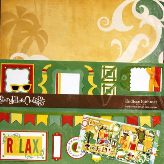 StoryTellers Club Endless Summer 12 x 12 Double-Page Layout Scrapbook Kit {1}