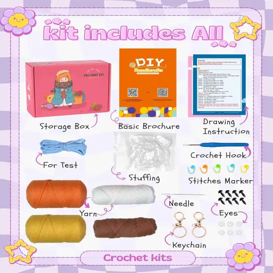 2pcs Animals Amigurumi Crochet Kits - Tiger & Giraffe {2}