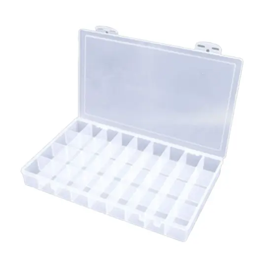 1 PCS 36 Grids Large Plastic Organizer Box with Dividers, Compartment Organizer Box for Nail Accessories/Screw/Sewing Arts and Oil Paint, Bead Storage Containers 14.9" x 9.2" x 1.9" (Clear) {2}