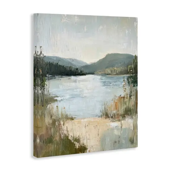 Stupell Industries Abstract Lake Shore & Mountains Canvas Design by Petal Prints Design {3}