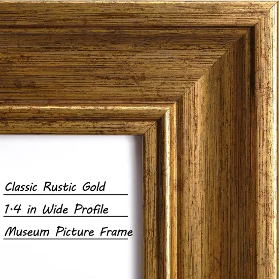 5x7 Gold Picture Frame Set of 4, 1.4&rdquo; Wide Molding & Rustic Gold Photo Frames {3}