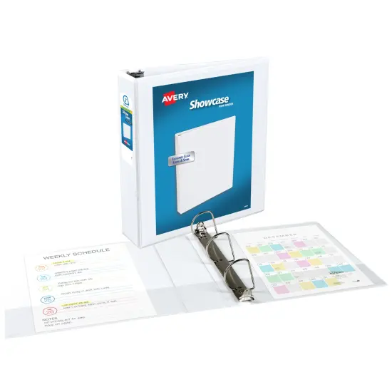 Avery Economy Showcase View 3 Ring Binder, 2 Inch Slant Rings, 1 White Binder (19701) {2}