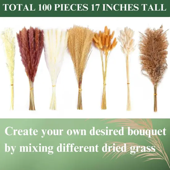 Dried Pampas Grass Decor - Perfect Theme for Holidays, Boho Home, Centerpieces, Wedding Decorations {3}