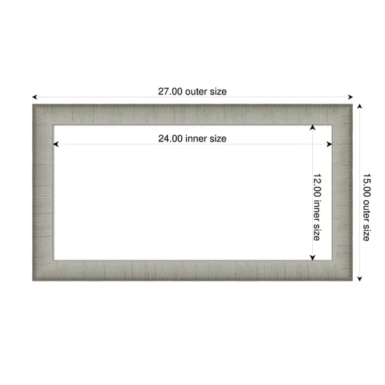 Elegant Brushed Narrow Framed Dry Erase Magnetic Board Pewter {4}