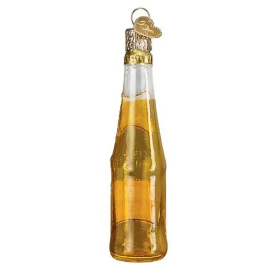 Old World Christmas 4.5 Inch Miller High Life Bottle Christmas Tree Ornament , Christmas Decor Champion Of Beers Gold {2}