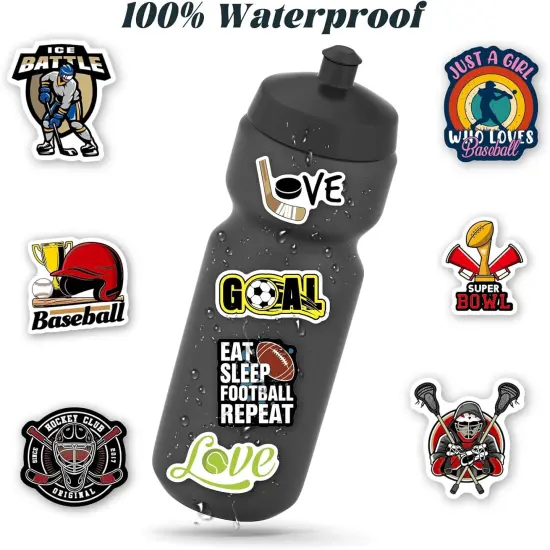 200 Pcs Sport Stickers for Kids, Water Bottle Stickers, Cute Vinyl Waterproof Hydroflask Phone Skateboard Laptop Decal, Bulk Sticker Packs for Boys Girls Teens Adults {4}