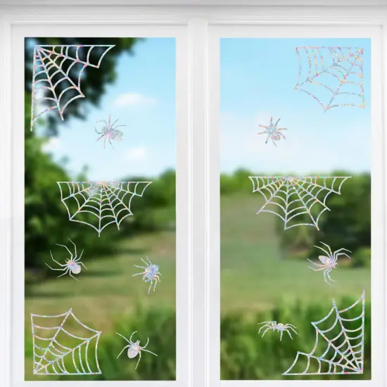 12 Pcs Spider Web and Spider Window Clings {4}