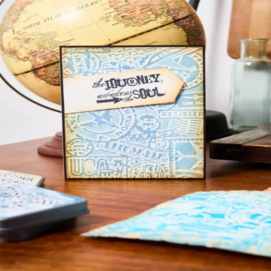 Sizzix Textured Impressions Embossing Folder by Tim Holtz-Vault Airmail {4}