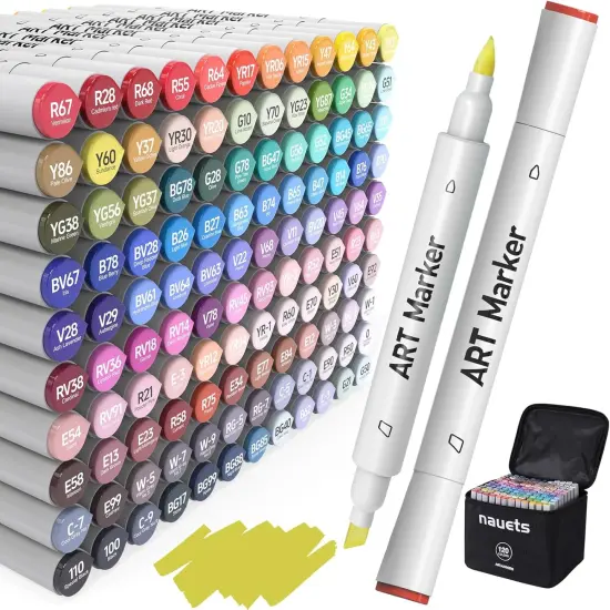 120 Colors Dual Tip Alcohol Markers Set {1}