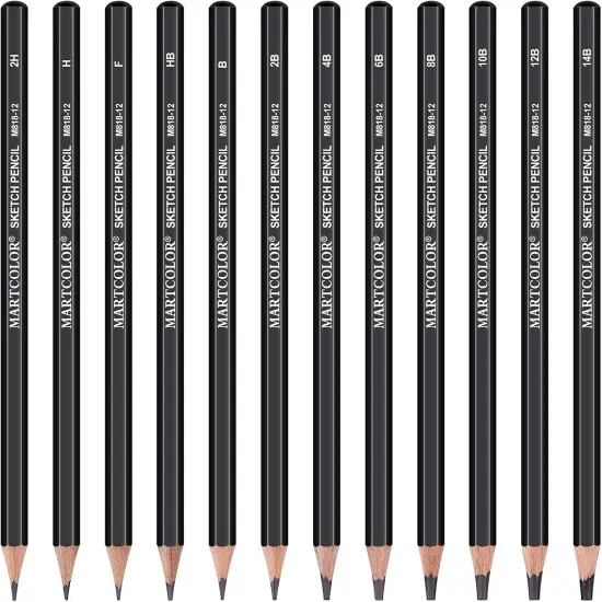 Drawing Sketching Pencils Set, 12 Pack Graphite Pencils(14B - 2H), Ideal for Drawing Art, Sketching, Shading, Artist Pencils for Beginners & Pro Artists {2}