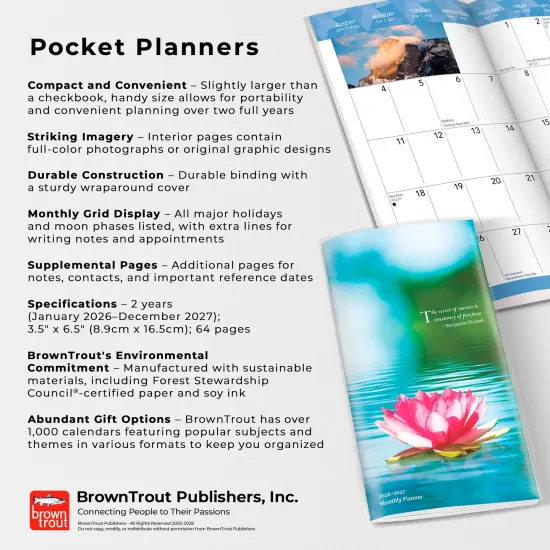 Inspiration | 2026-2027 3.5 x 6.5 Inch Two Year Monthly Pocket Planner Calendar {6}