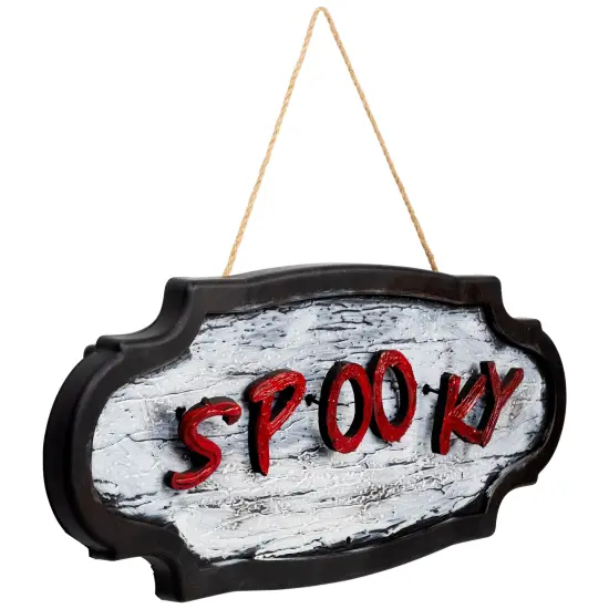 Northlight Animated Sound Activated 'Spooky' Halloween Sign - 20.5" Gray {4}