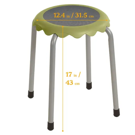Daisy Stackable Stool Set, Flexible Seating, 8-Piece Fern Green {2}