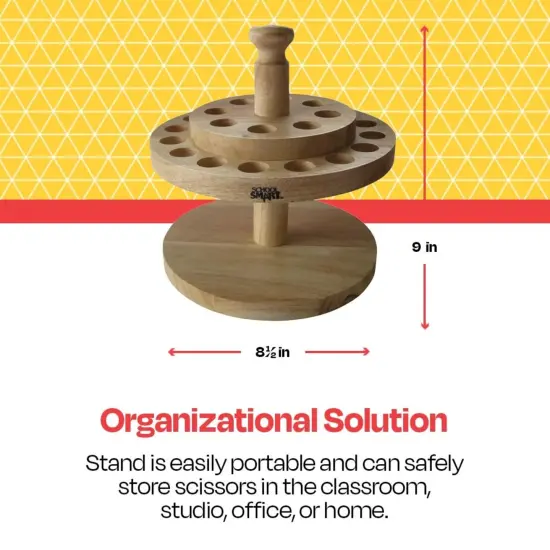 School Smart Wooden Scissors Stand, Oak Caddy, Holds 24 Scissors {5}