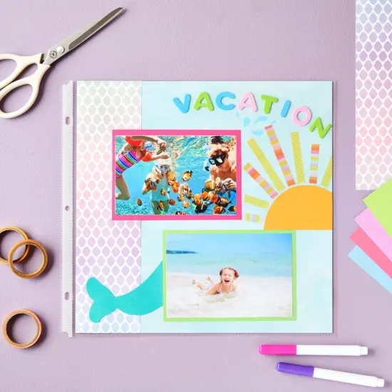 50-Pack 12x12 Scrapbook Refill Pages, Protective Sleeves, Page Protectors for Memory Books, Hole Punched, Durable Plastic Material (Clear, 0.16 mm Thick) Bulk Pack {2}