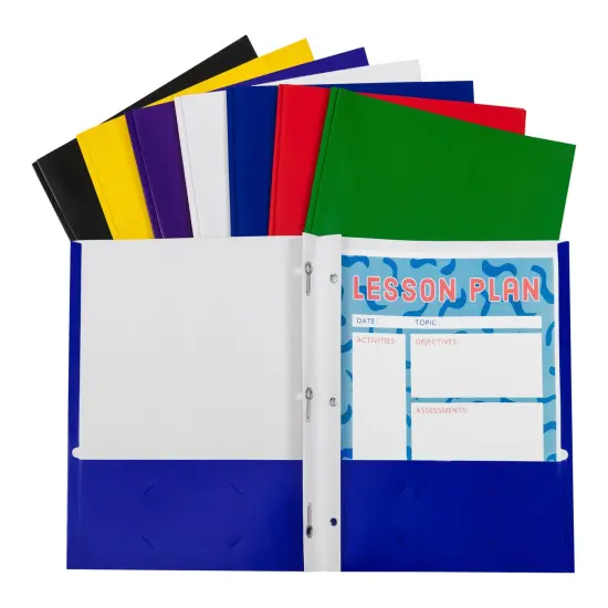 C-Line 2-Pocket Recycled Portfolio with Prongs, Assorted Colors, Set of 100 {3}