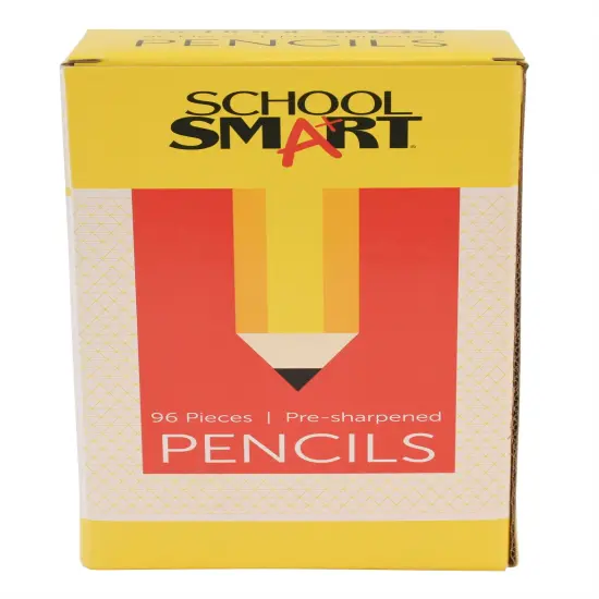 School Smart No 2 Pencils, Pre-Sharpened, Hexagonal with Latex-Free Erasers, Pack of 96 {3}