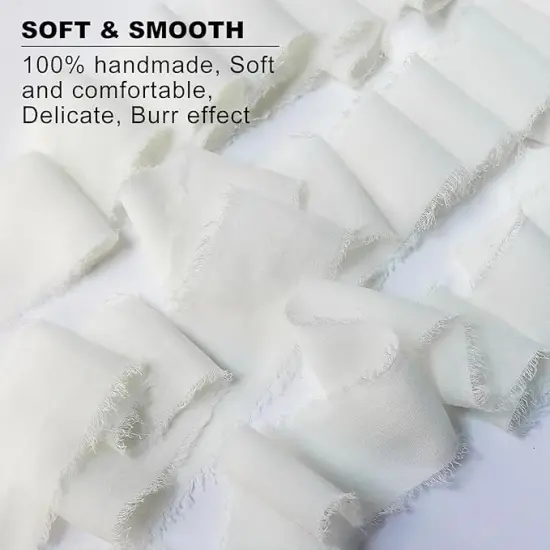 3 Rolls Cream White Silk Ribbon, 1.5" x 7Yd Handmade Chiffon Ribbon, for Gifts Wrapping, DIY Crafts, Wedding Invitations, Bridal Bouquets {3}