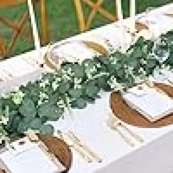 Silver Dollar Eucalyptus Garland with Flowers {4}