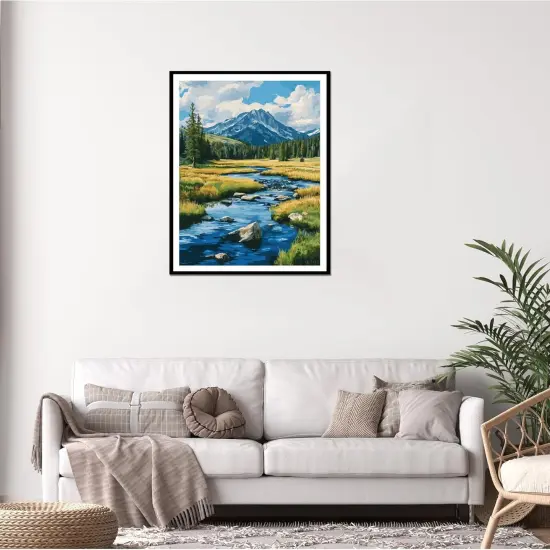 Yellowstone Paint by Numbers for Adults, Easy Paint by Numbers, National Park Paint by Number Kits, Nature Landscape Canvas Gift Home - Spring Mountain Lake Wall Decor(16x20inch) {4}