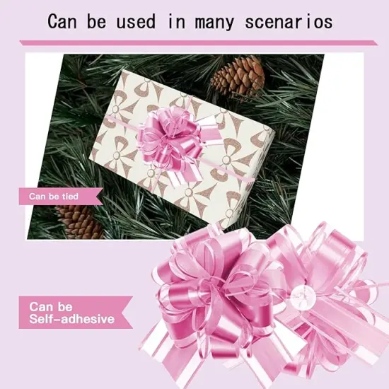 Bows for Gift Wrapping, Matte Ribbon Pull Bow- Large, 6 Inches ，12Pcs Pull Bow,for Christmas, Birthday Gift, Wendding Baskets,Party Decorations {4}