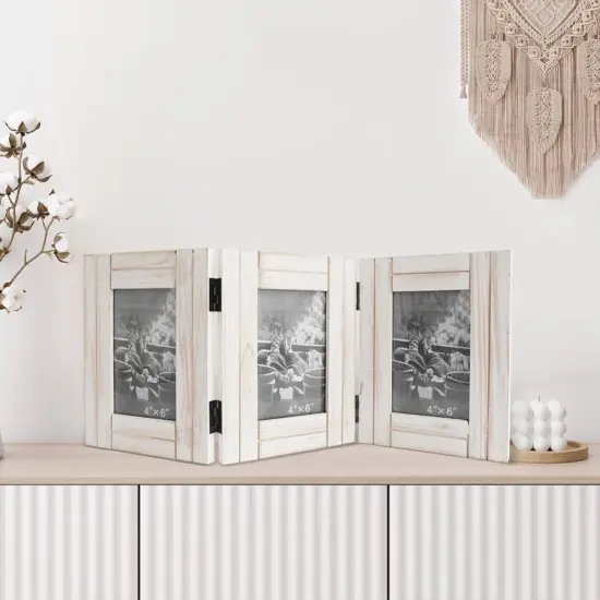 3 Photo Frame Hinged Farmhouse Picture Frames Desk Photo Frame for Home Office {2}