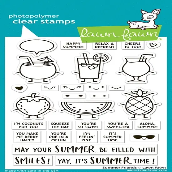 Lawn Fawn Clear Stamps 4"X6"-Summer Friends {1}