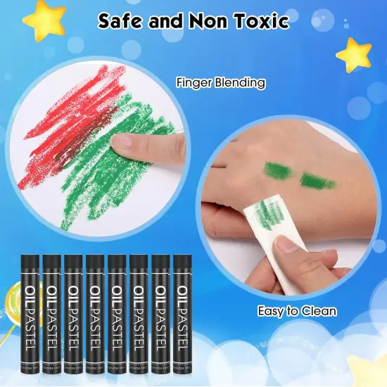 36 Pcs Soft Oil Pastels Bulk Artists Oil Crayons Single Color Creamy Pastels for Art Painting Drawing Blending for Back to School First Day of School Kids Students Artists (Black) {4}