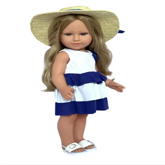 Ivana&trade; &ndash; 18 Inch Kennedy and Friends&reg; Doll in Nautical Summer Dress with Sun Hat and Sandals {5}