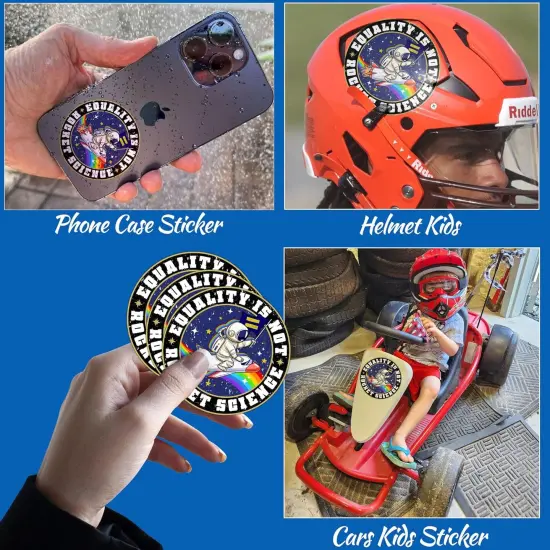 (3PCS) Equality is Not Rocket Science Sticker LGBTQ, Gay Pride, Rainbow Trans, Gay, Lesbian Gift - Water Assistant, Vinyl Waterproof Die-Cut Sticker for Water Bottle, Car, Helmet, Laptop (2 Inches) {3}