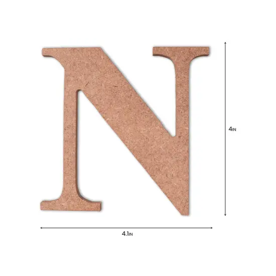 Little Birdie MDF Alphabets Upper Case 4" 1/Pkg-N {4}