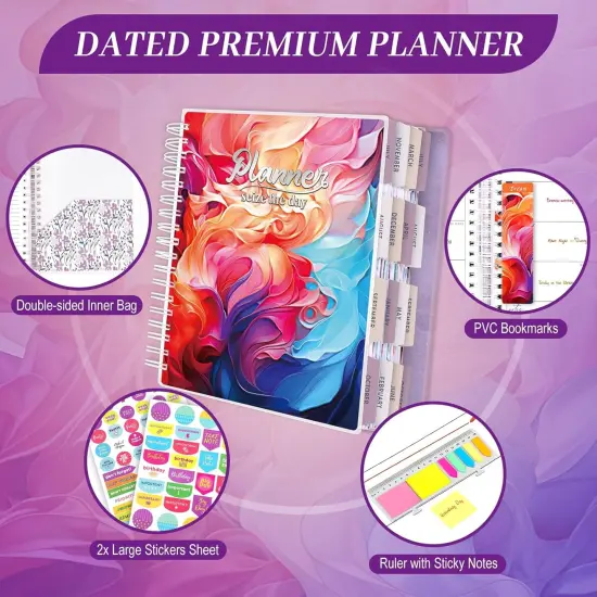 Academic Planner 2025-2026 - 8.5" x 9.8" - 2025 Colorful World {2}